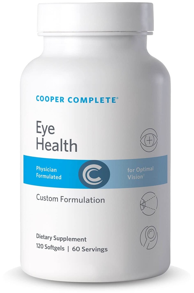 Cooper Complete - Eye Health Supplement - Lutein, Meso Zeaxanthin und Zeaxanthin, Vitamin C & E - 120 Softgels pro Flasche. Pack von 2