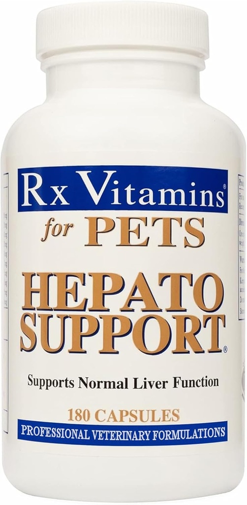 Rx Vitamins Hepato Supporto per cani e gatti - Integratore di cardo al latte per gli animali - 100 mg di latte Thistle per la funzione di fegato sano - Capsule Silymarin per gli animali - 180 ct.