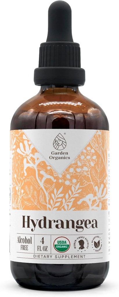 Hydrangea USDA Organic Alcohol-Free Extract | Nahrungsergänzung, Hochfeste Tinktur | Natürliche zertifizierte organische Hydrangea (Hydrangea arborescens) Getrocknete Wurzel (4 oz)