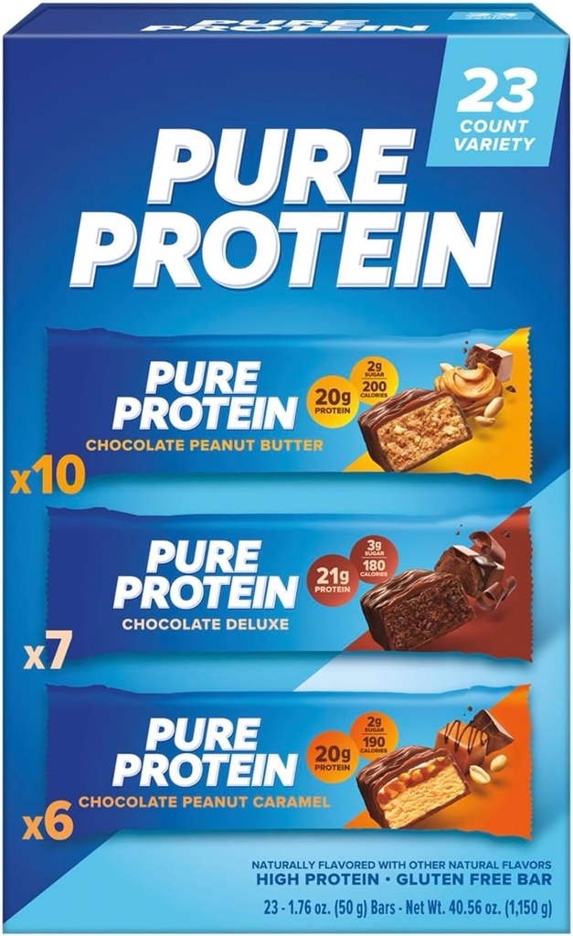 Pure Protein Bars, Variety Pack, 1.76 Unze, 23-ct