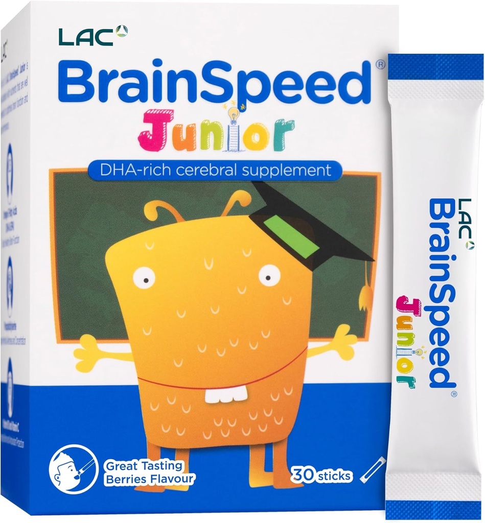 LAC Junior BrainSpeed | Enhance Brain Nutrition | für Brain Development, Verbesserung des Fokussierens und Lernens (1g x 30sticks)
