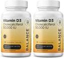 Balancebreens Vitamin D3 50.000 IU, 60 Veggie Kapseln - Hohe Potenz, unterstützt Immun- und Knochengesundheit - Wöchentlich einmal (Pack von 2)