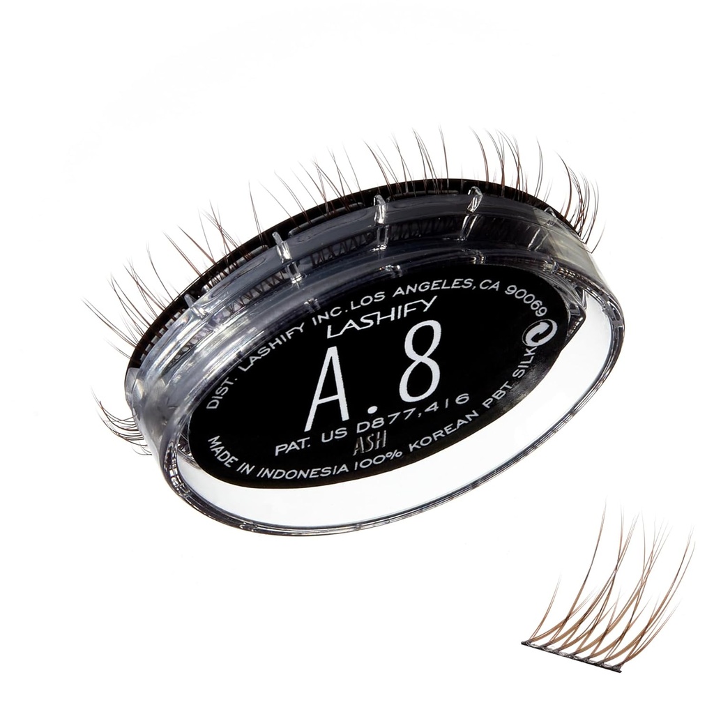 Lashify Amplify 8 millimetri Gossamer Estensioni della ciglia ricarica, colore delle ceneri, fai da te False Lashes per un look naturale