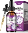 Magnesio Glycinate Gocce Liquide con Citrato Taurato - Supplemento di Mangesio per il sonno, Rilievo di Stress, Bone, Muscolo - 2 Fl Oz, Vegan, Sapore di Uva