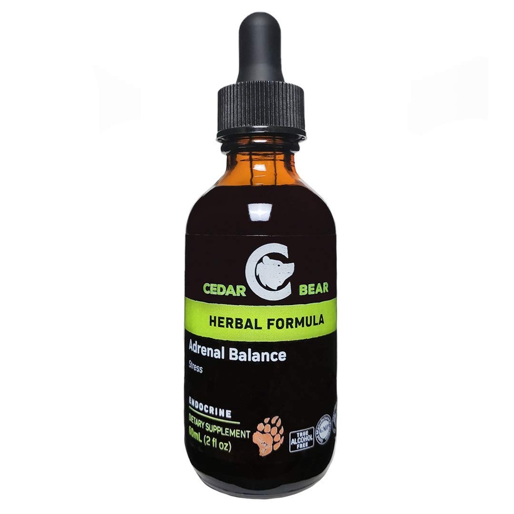 Equilibrio surrenale dell'orso di cedro - Supplemento di erbe liquido con gli adaptogeni che combatte la fatica, gestire lo stress e aumentare l'energia 2 fl oz / 60 ml (1 unità)