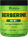 Zolotus Berberine Supplement 40 in 1, mit Sea Moss, Cinnamon, Milk Thistle, Apple Cider Essig, Quercetin für Verdauung, Immunsystem & Heart Health