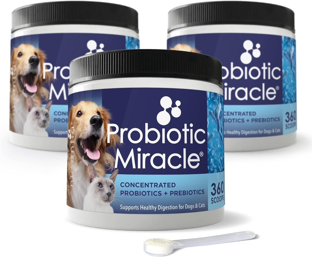 NUSENTIA Probiotico Miracolo per cani e gatti (3 Bundle) Salva $13. Eliminare Diarrea, costipazione, sgabello, lievito e altro ancora. Realizzato in USA. Certificato GMP