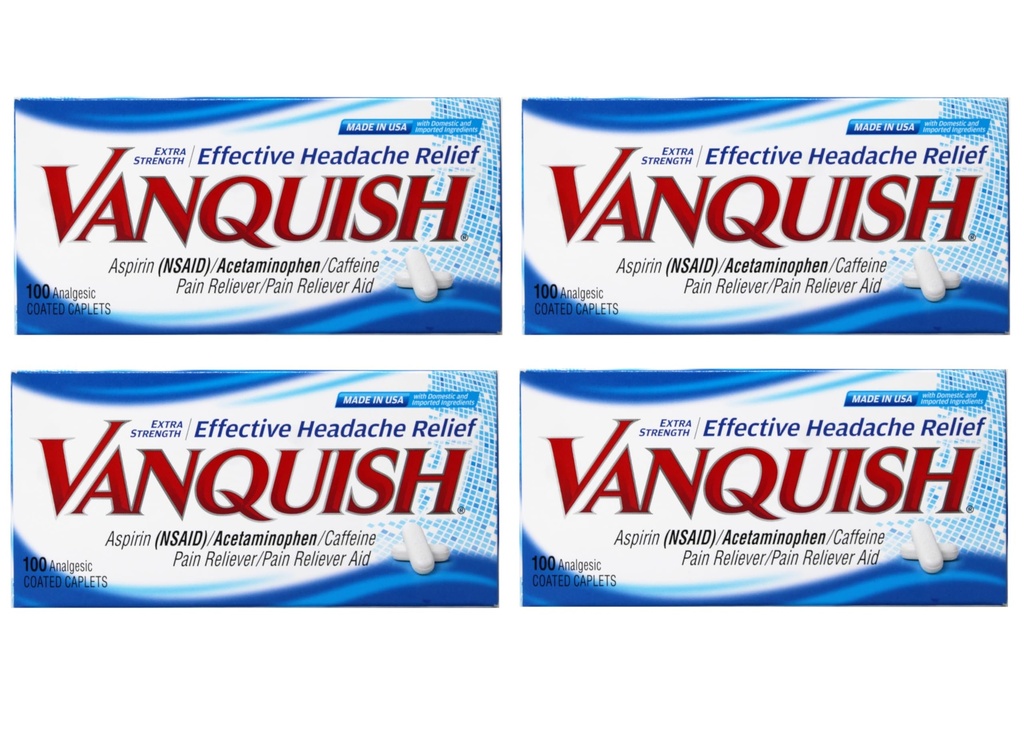 Vanquish Caplets anti-douleur extra-fort, 4 comtes