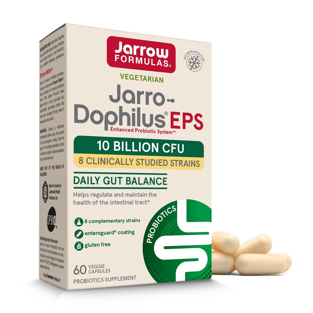 Jarrow Formulas Jarro Dophilus Probiotics 10 Billion CFU - Probiotische Ergänzung Kapseln für Verdauungsgesundheit & Gut Gesundheit für Frauen und Männer, 60 Veggie Kapseln, Bis zu 30 Tage, Regal Stabil
