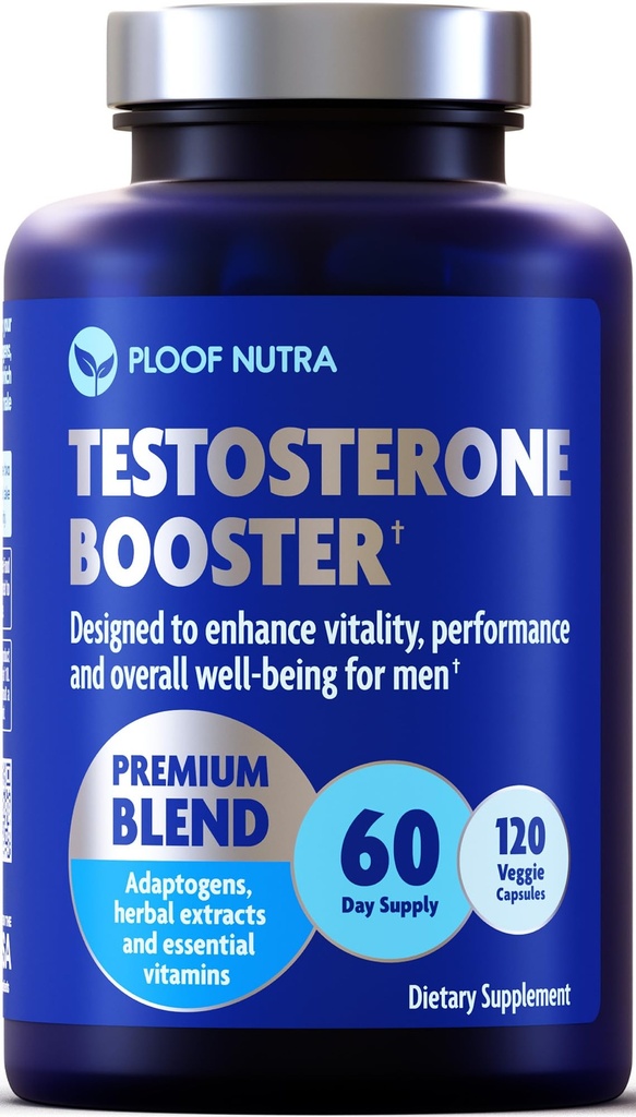 Testosteron-Booster-Ergänzung für Männer - Male Enhancing Test Boost - Ashwagandha, Tongkat Ali, Rhodiola, Tribulus, Vitamin D3, B6, B12 - Workout, Muskelaufbau, Stärke, Energie, Leistung - 120ct