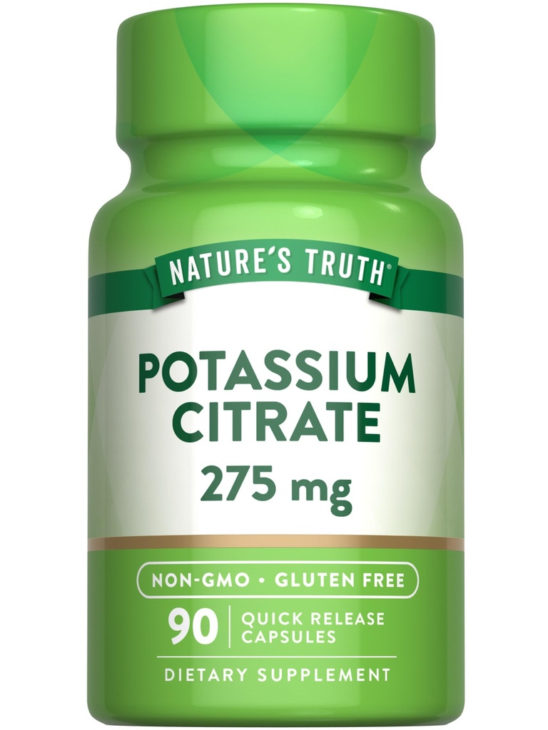 Nature's Truth Potassium Citrate Supplement: 275mg.90 Capsules.