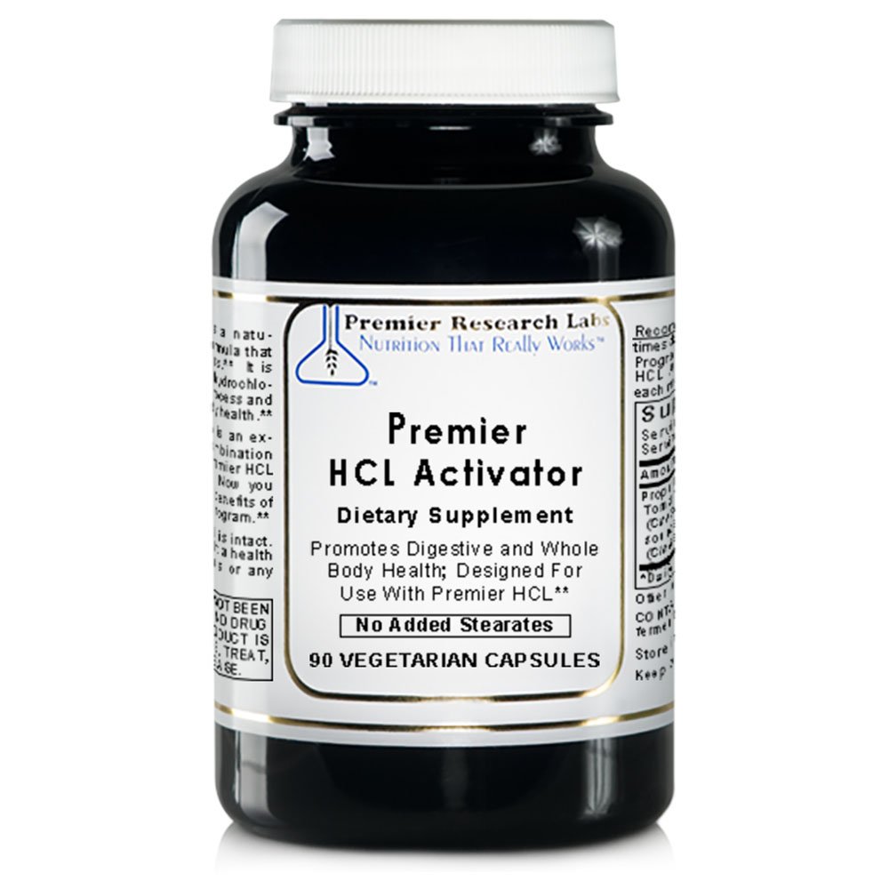 Premier HCL Activator, 90 Kapseln, Vegan Produkt - Verdauungs- und Ganzkörper-Gesundheitsunterstützung mit Pepsin (Vegetarische Quelle); für die Verwendung mit Premier HCL