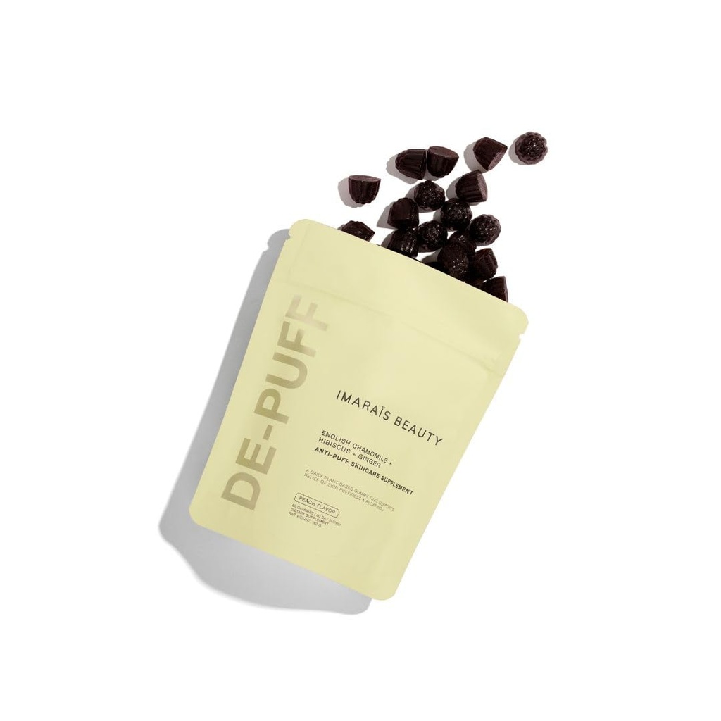 IMARAÏS Beauty by Sommer Ray Depuff Anti-Bloat Gummy - Camomille anglaise, Hibiscus, Ginger - Soutient la santé de la peau, la santé de la peau, la bloate de peau et le puffines - sans sucre, certifié PETA