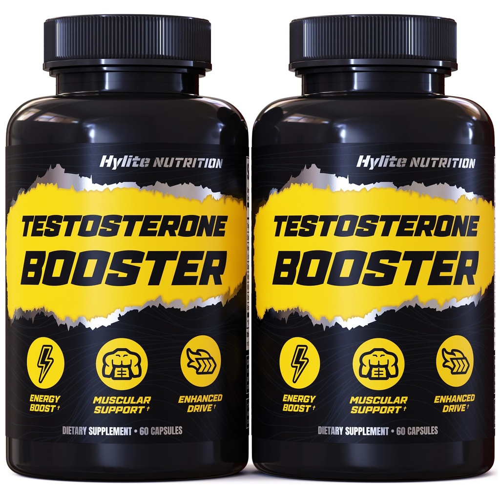 Testosterone Booster - Testosterone Supplemento per gli uomini - Maschio migliorare pillole per la crescita del muscolo, Libido, Stamina, Forza - Tongkat Ali Muscle Builder Supplemento allenamento - Total T Test Boost - 2 PACK