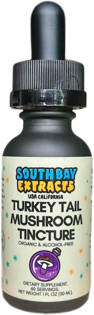 Türkei Tail Mushroom Tincture Extract Flüssigkeit Tropfen 1 Unze - Immununterstützung Elixir - Alkoholfrei - Vegan - Natürliche Wellness Booster - Doppelextraktion - Organische Ergänzung - USA Made Mushrooms