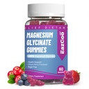 Glycinat de magnésium Gommies 400mg avec L-Thréonine 200mg - Supplément de potassium de magnésium sans sucre avec vitamine D, B6, CoQ10 pour les muscles - 60 Gommies mélangées aromatisées aux baies