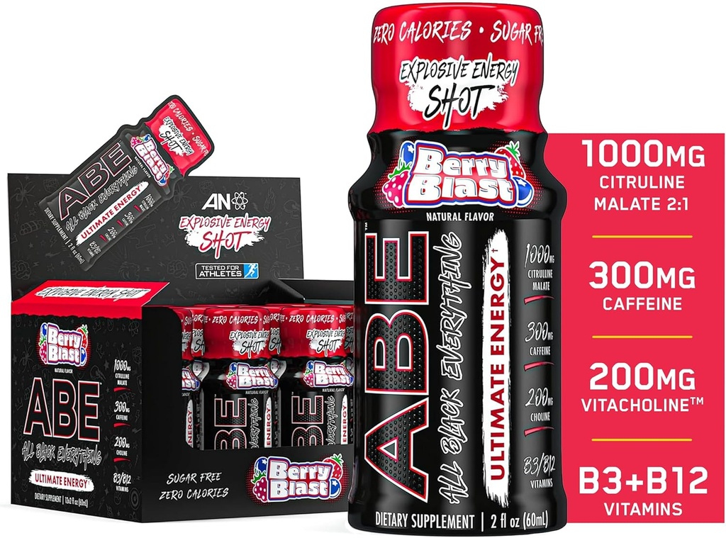 All Black Everything Energy Shots (en anglais seulement) 12 Pack (en anglais seulement) 300mg Caféine (en anglais seulement) Berry Blast (en anglais seulement) Zero Sugar (en anglais seulement)