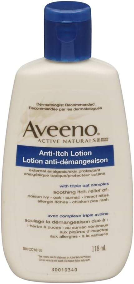 Aveeno Anti-Itch Konzentrierte Lotion mit Calamin und Hafer, Hautschutz für Fast-Acting Itch Relief von Gift Ivy, Insektenstiche, Chick Pox und Allergic Itches, 4 fl. oz