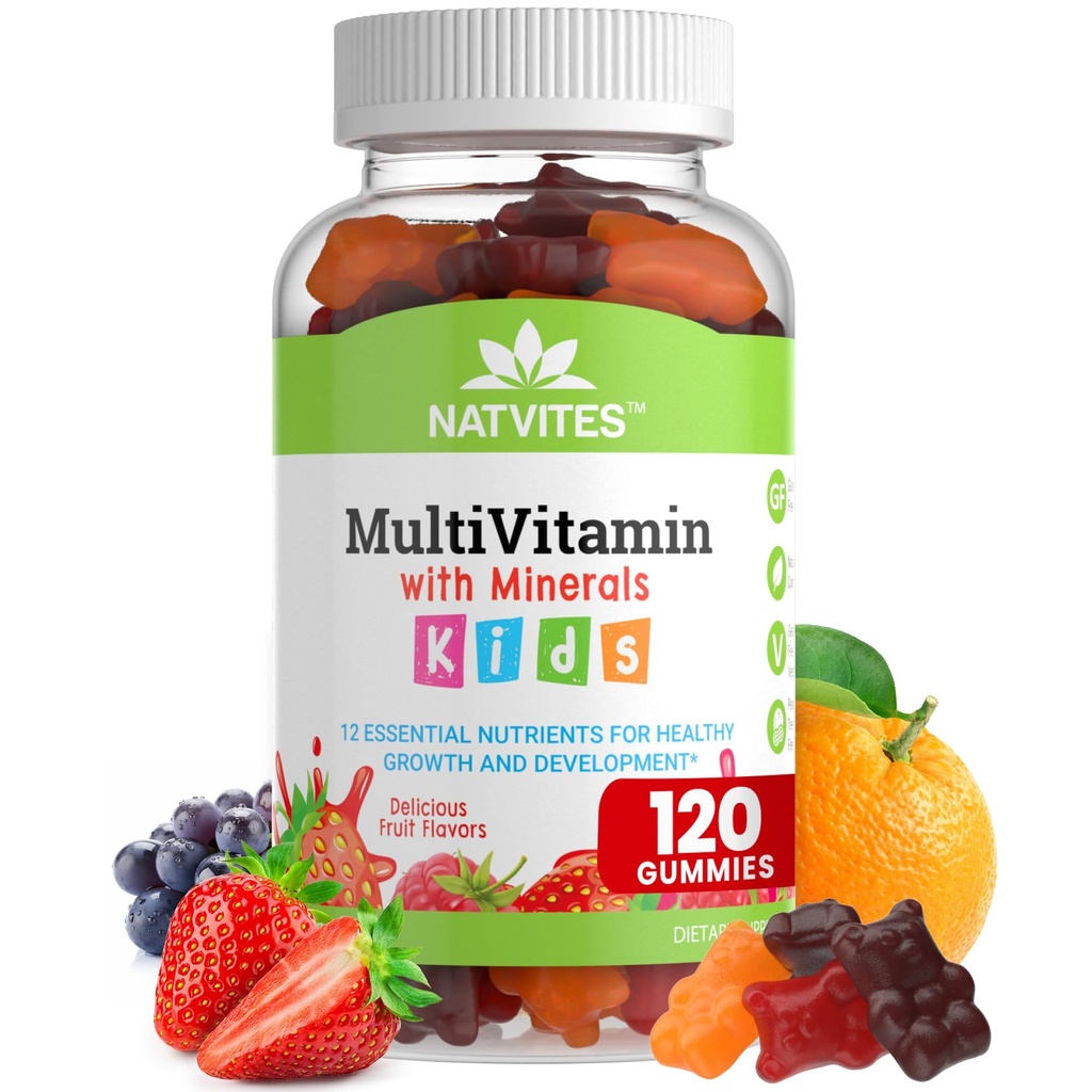 Komplette Kids Multivitamin-Gummien – 120 Graf von Essential Daily Vitamins & Minerals für Immununterstützung, Fokus und Wachstum – perfekt für Kleinkinder, Kinder, Teens und Picky Eaters!