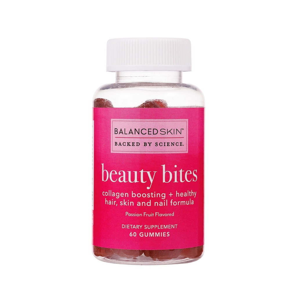 Bellezza Bites Biotin Gummy Vitamine - Supplemento per unghie della pelle per capelli per la crescita e la pelle sana* - Gummie aromatizzate alla passione con 6000 mcg Biotina, Collage e vitamine