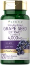 Extrait de graines de raisin de Carlyle 4,000mg, 120 Capsules à libération rapide Complexe d'extrait normalisé avec polyphénols, Supplément sans gluten