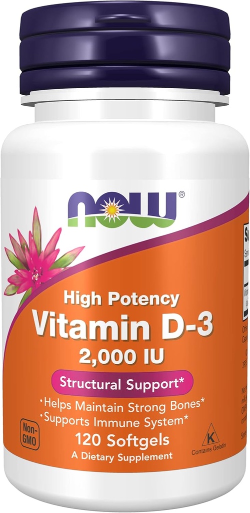 NOW Foods - Vit D-2000Iu 120 Sgels (Pack von 3)