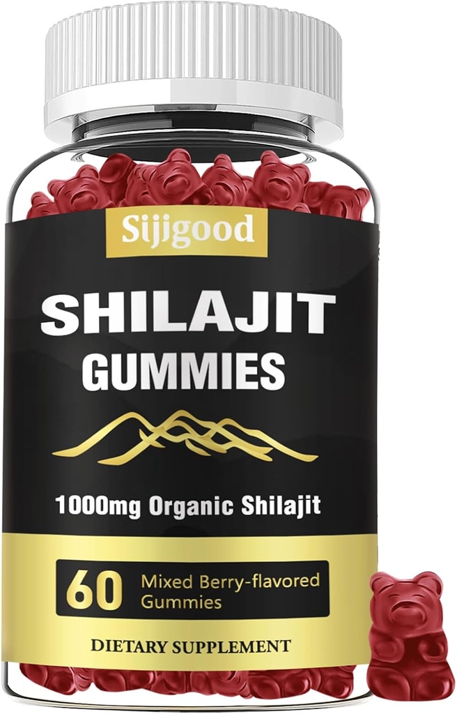Shilajit Gummis mit 85+ Trace Minerals Supplement, Shilajit für Herren & Frauen - 60 gemischte Berry Flavored Gummies