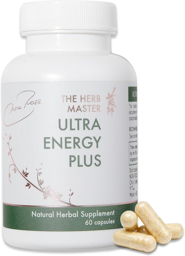 Nora Ross Ultra Energy Supplement, Rich in Nährstoffe & Vitamine, Immun Booster für Männer & Frauen, Unterstützt & Maintains Healthy Energy & Stamina, Non-GMO 60 Kapseln