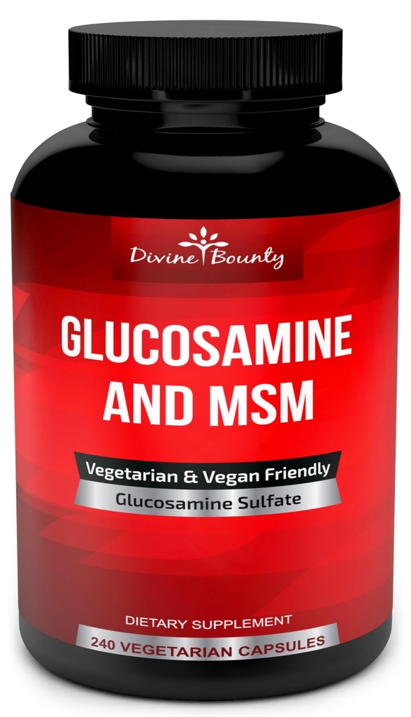 Divino Bounty Glucosamine Sulfate Supplemento (2000mg per Serving) con MSM - 240 Piccole capsule vegetariane - No Shellfish o Additivi harmful