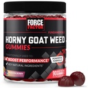 Force Factor Horny Goat Weed Gummies for Men, Natural Male Drive & Vitalité Supplément avec ingrédients pour l'absorption supérieure, Delicious Passion Berry Flavor, Noir, 90 Comte