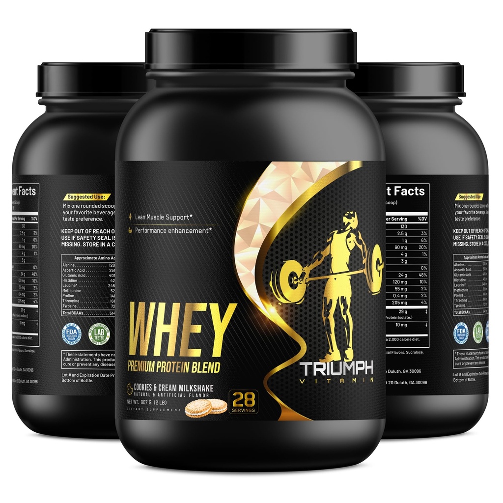 Mélange de protéines premium Whey, biscuits et crème Saveur de lait, 28 portions, 5 lbs
