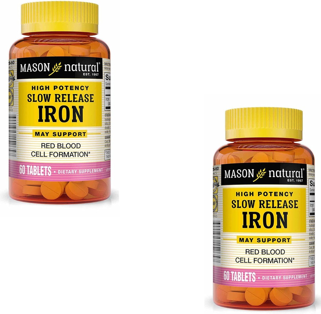 Mason Vitamins ferro lento rilascio Confronta con gli ingredienti attivi in Slow Fe, 1-oncia (pacchetto di 2)