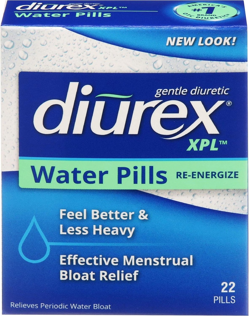 Diurex XPL Régénérant les pilules d'eau - Gonflage et fatigue - 22 Compte