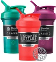 BlenderBottle Classic V2 Shaker Bottle Perfekt für Protein Shakes und Pre Workout, 20-Ounce (3 Pack), Rot, Grün, Plum