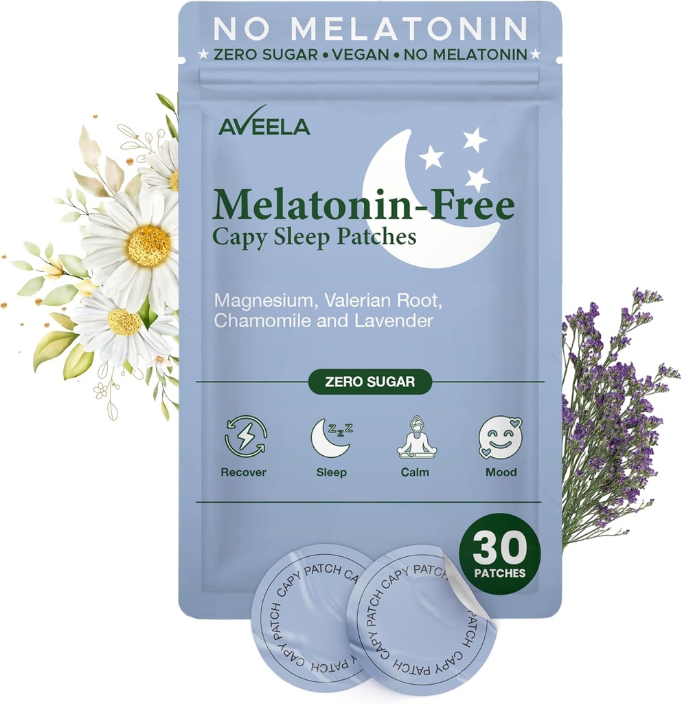 AVEELA Mélatonine Patchs de Sommeil Gratuits pour les Adultes