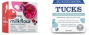 UpSpring Milkflow Electrolyte Breastfeeding Supplement Drink Mix with Fenugreek | Berry Flavor | 16 Drink Mixes + TUCKS Medicated Cooling Pads, 100 Count
