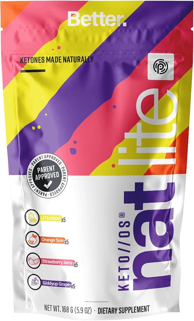 Pruvit Keto//OS® NAT Lite Supplément pour améliorer la fonction cérébrale, la digestion et stimuler le métabolisme 5,9 OZ - 20 Compte