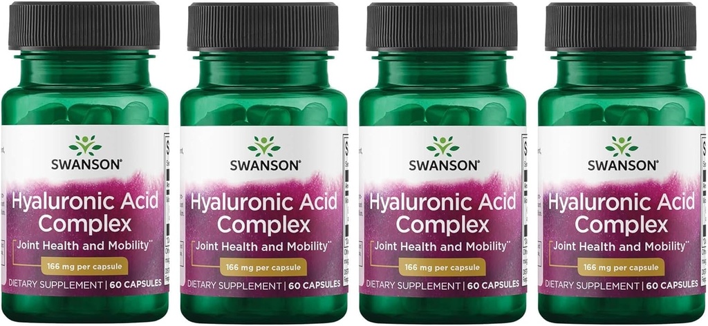 Swanson Hyaluronic Acid Complex 166 mg 60 Caps (4 Confezione)