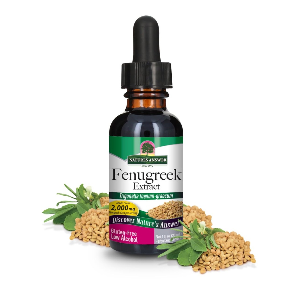 Natural's Answer Fenugreek Seed with Organic Alcohol, 1-Fluid Ounce | Supporto riproduttivo femminile | Aiuto per le madri | Supporto per laallattamento | Aiuto naturale per la menopausa (Pack of 1)