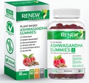 Renew Actives Ashwagandha 100MG per 4 Gummies – Memory, Focus & Energy Boost – Traditionally Used as a Rejuvenative Tonic – Vegan, Herbal Adaptogen – Made in Canada – 60 Gummies