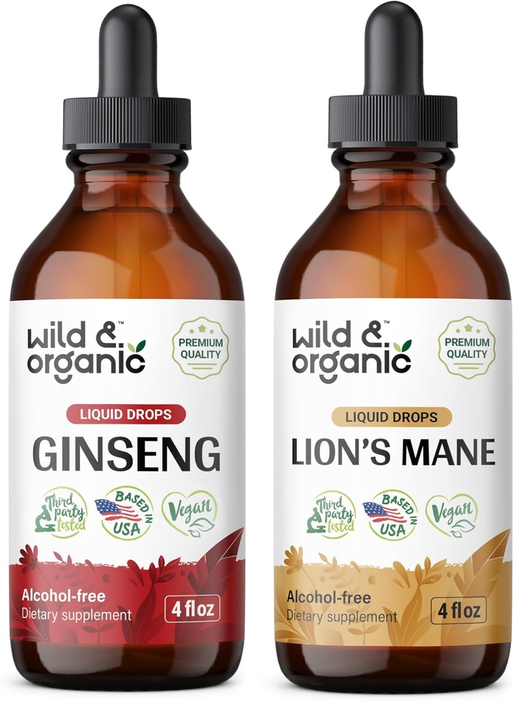 Tintura di Ginseng naturale 4 fl oz & Lion's Mane Tincture 4 fl oz