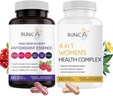 4 in 1 Frauen Menopause Supplement & Gemischte Berry Kirsche Antioxidantien Supplement Bundle - Soy Isoflavones, Cranberry und mehr