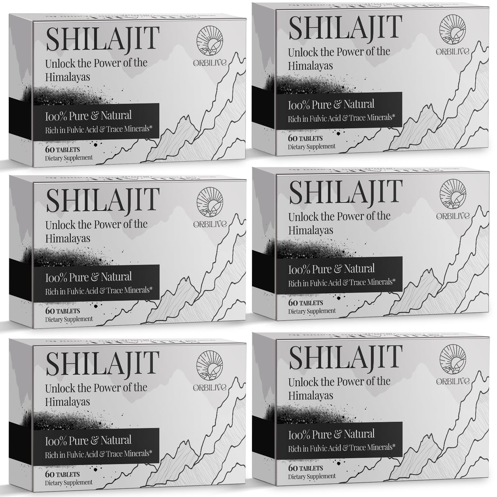 30.000 MG Shilajit Tablets, 100% Shilajit Pure, Himalayan Organic, Shilajit für Männer und Frauen Reich an Fulvic Acid & 85+ Trace Minerals, Shilajit Ergänzung für Energie- und Immunsystem, 360 Zähler