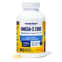 Oceanblue Professional Omega-3 2100 – 180 ct – Triple Strength Burpless Fish Oil Supplement mit High-Potency EPA, DHA, DPA – Wild-Caught – Orange Flavor (90 Portionen)
