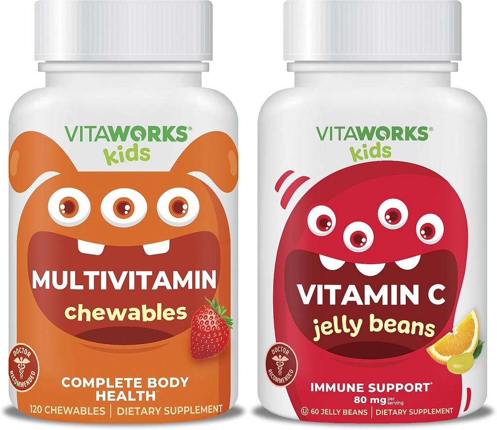 Bambini Multivitaminici Chewables + Vitamina C 80mg Jelly Beans Bundle