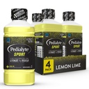 Pedialyte Sport Electrolyte Drink, Idratazione veloce con 5 elettroliti chiave per il supporto muscolare prima, durante, & dopo l'esercizio, Lime di limone, 1 litro, Confezione da 4
