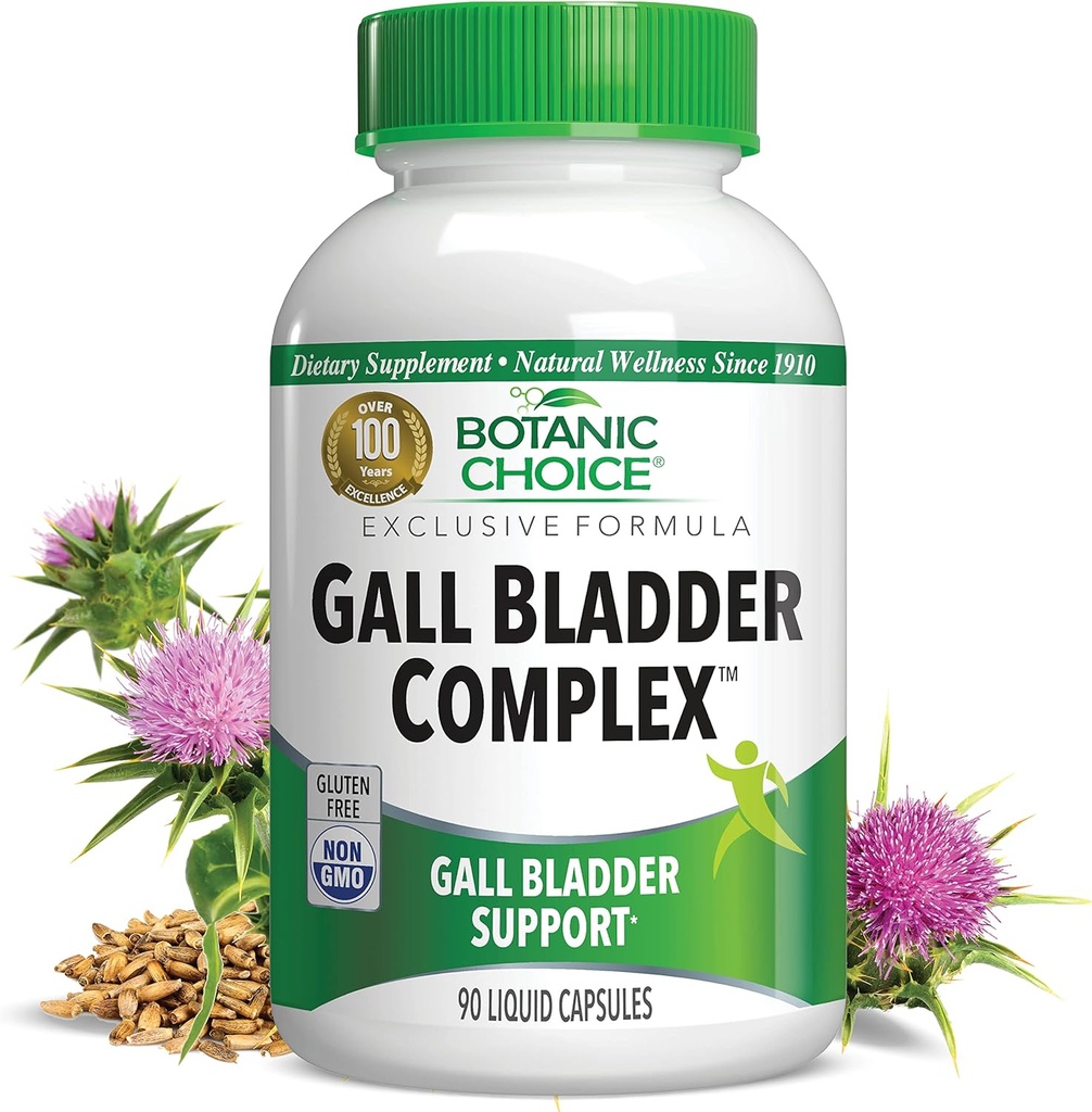 Botanic Choice Gall Bladder Complex - Supplemento giornaliero per adulti - Supporta la funzione digestiva sana si crea che porta a Bloating Burping e Discomfort 90 capsule