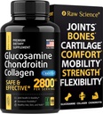 Glucosamine Chondroïtine MSM Capsules - Supplément de soutien pour adultes, 2800 mg Vitamines Triple Strength : Glucosamine HCL, Sulfate de Chondroïtine avec OptiMSM - Réduit le malaise articulaire, 120 Capsules