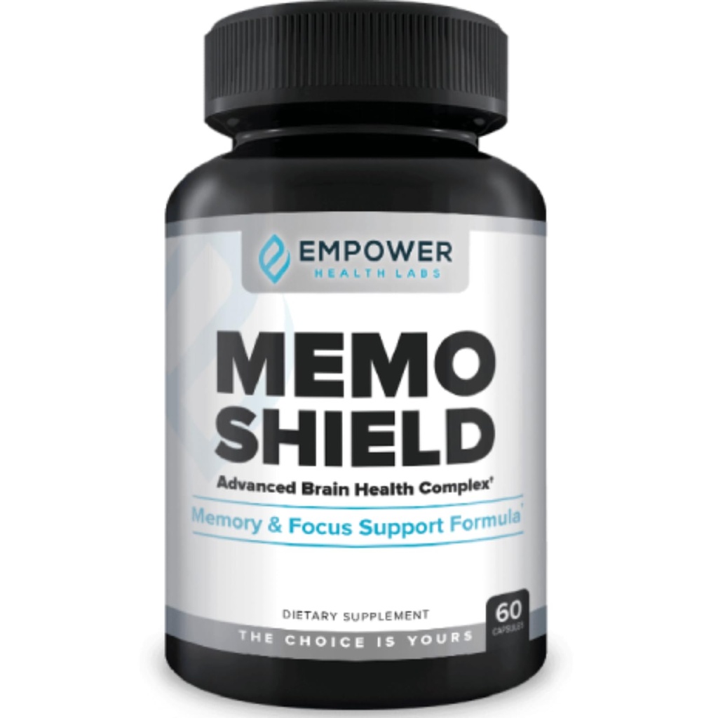 MemoShield Brain Health Supplement – Advanced Memory Support con Lion's Mane, Bacopa Monnieri, e Ginkgo Biloba – Funzione cognitiva e Brain Health Formula – 60 capsule