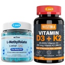 Vitamin D3 20.000 IU + K2(MK7) 200mcg, L-MethylFolate 15mg & Methyl B12 Gummi